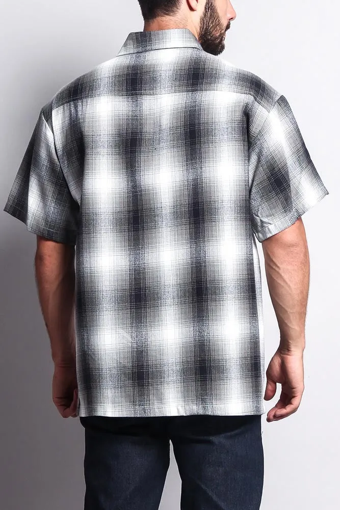 Western Casual Plaid Short Sleeve Button Up Shirt