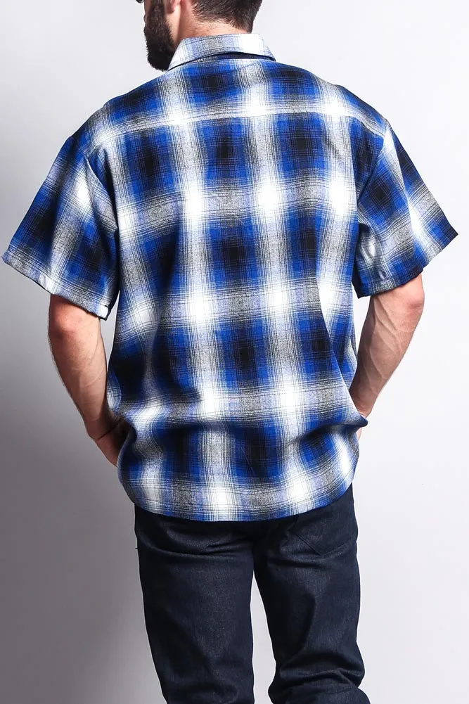 Western Casual Plaid Short Sleeve Button Up Shirt