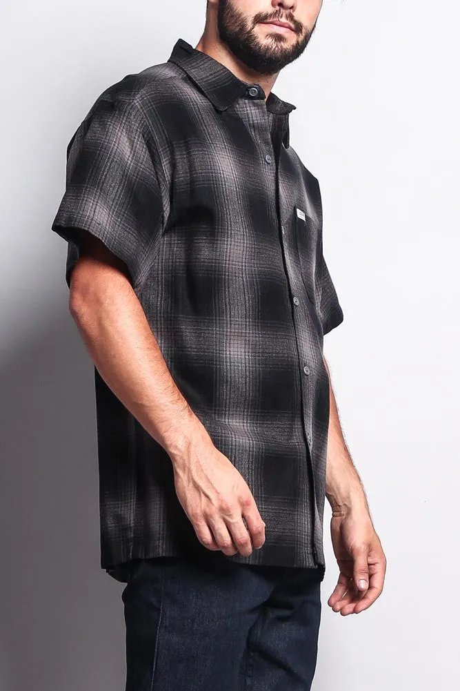 Western Casual Plaid Short Sleeve Button Up Shirt