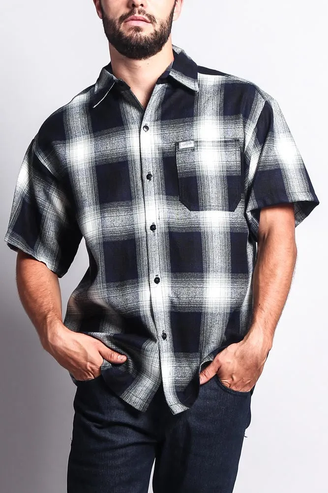Western Casual Plaid Short Sleeve Button Up Shirt