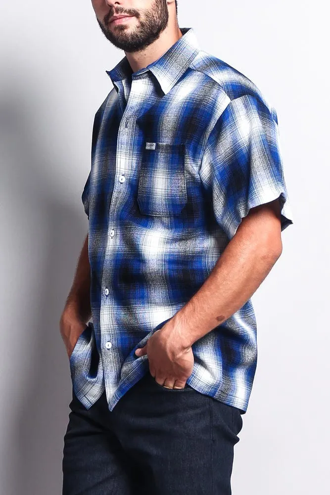 Western Casual Plaid Short Sleeve Button Up Shirt