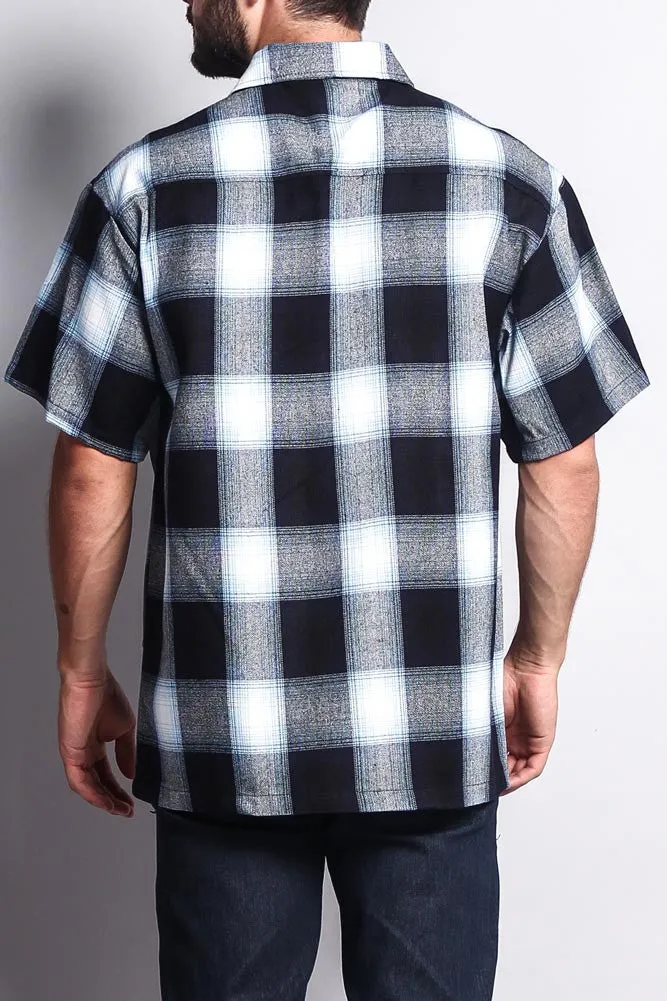 Western Casual Plaid Short Sleeve Button Up Shirt