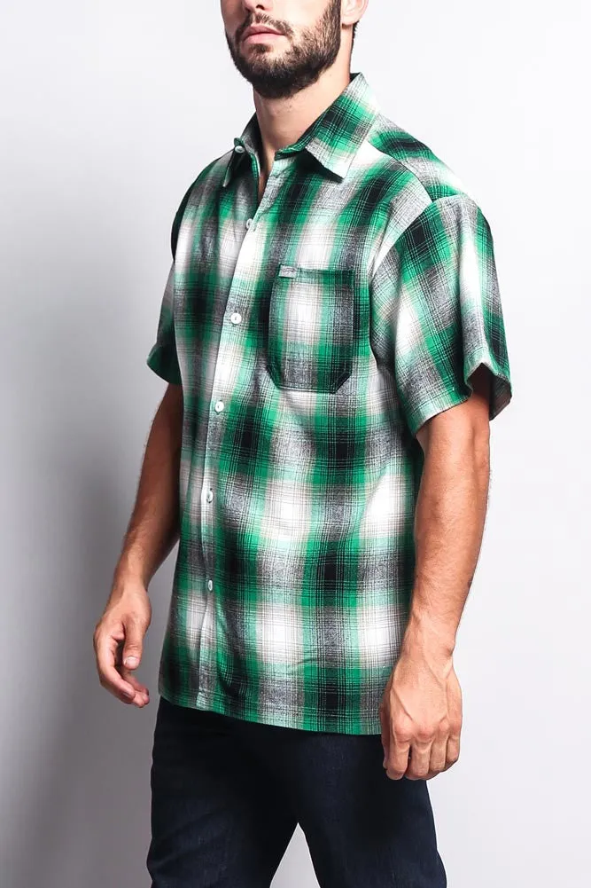 Western Casual Plaid Short Sleeve Button Up Shirt