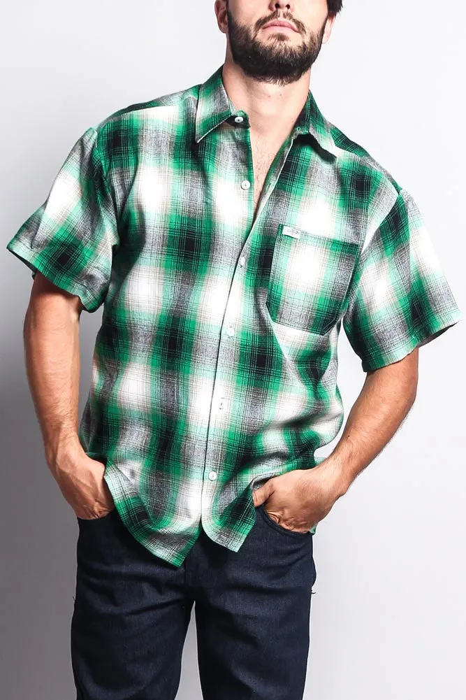 Western Casual Plaid Short Sleeve Button Up Shirt