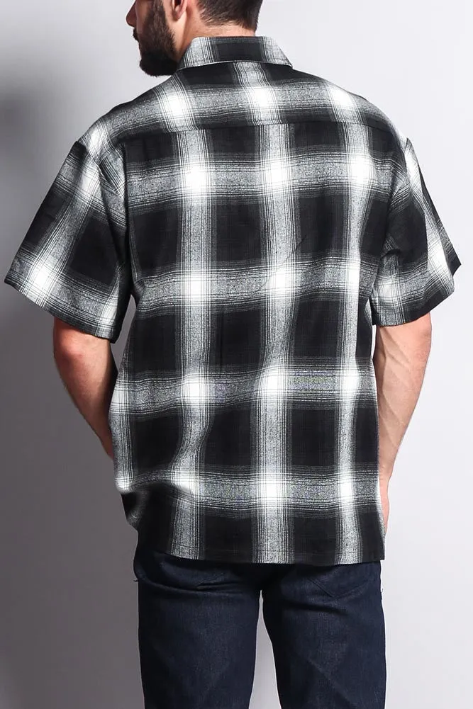 Western Casual Plaid Short Sleeve Button Up Shirt