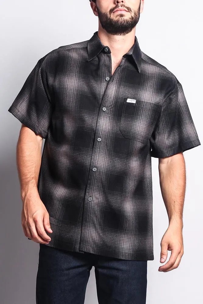 Western Casual Plaid Short Sleeve Button Up Shirt