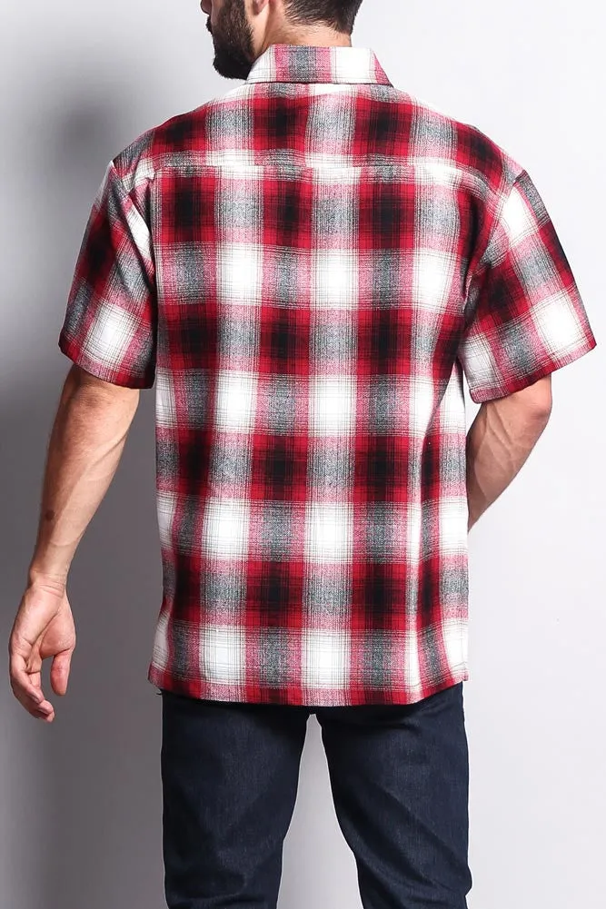 Western Casual Plaid Short Sleeve Button Up Shirt