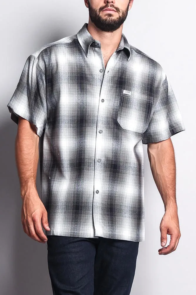 Western Casual Plaid Short Sleeve Button Up Shirt