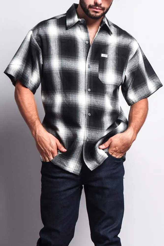 Western Casual Plaid Short Sleeve Button Up Shirt