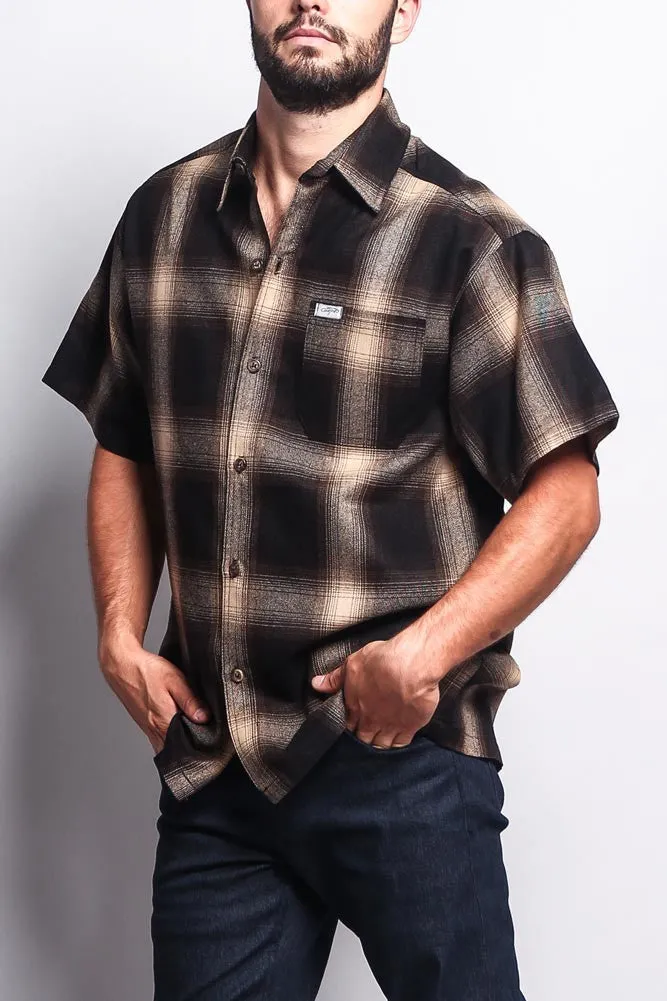 Western Casual Plaid Short Sleeve Button Up Shirt