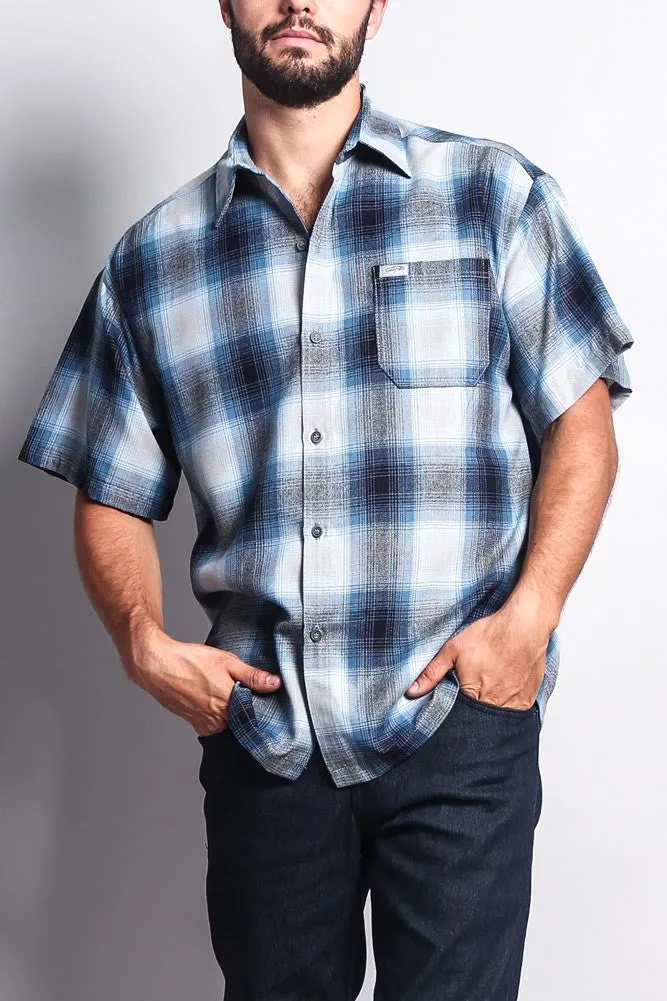 Western Casual Plaid Short Sleeve Button Up Shirt