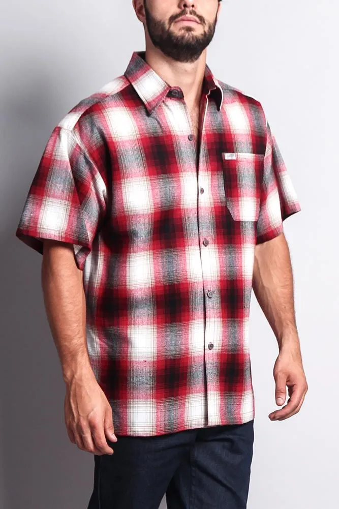 Western Casual Plaid Short Sleeve Button Up Shirt