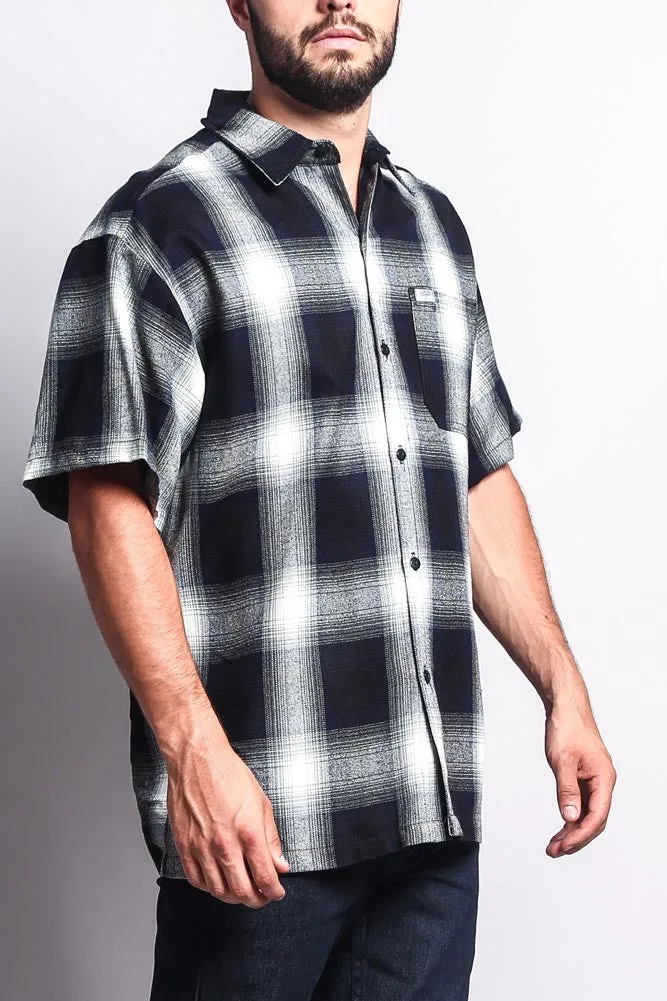 Western Casual Plaid Short Sleeve Button Up Shirt