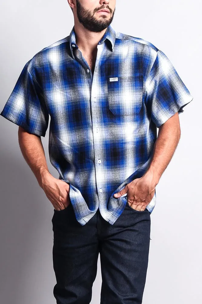 Western Casual Plaid Short Sleeve Button Up Shirt