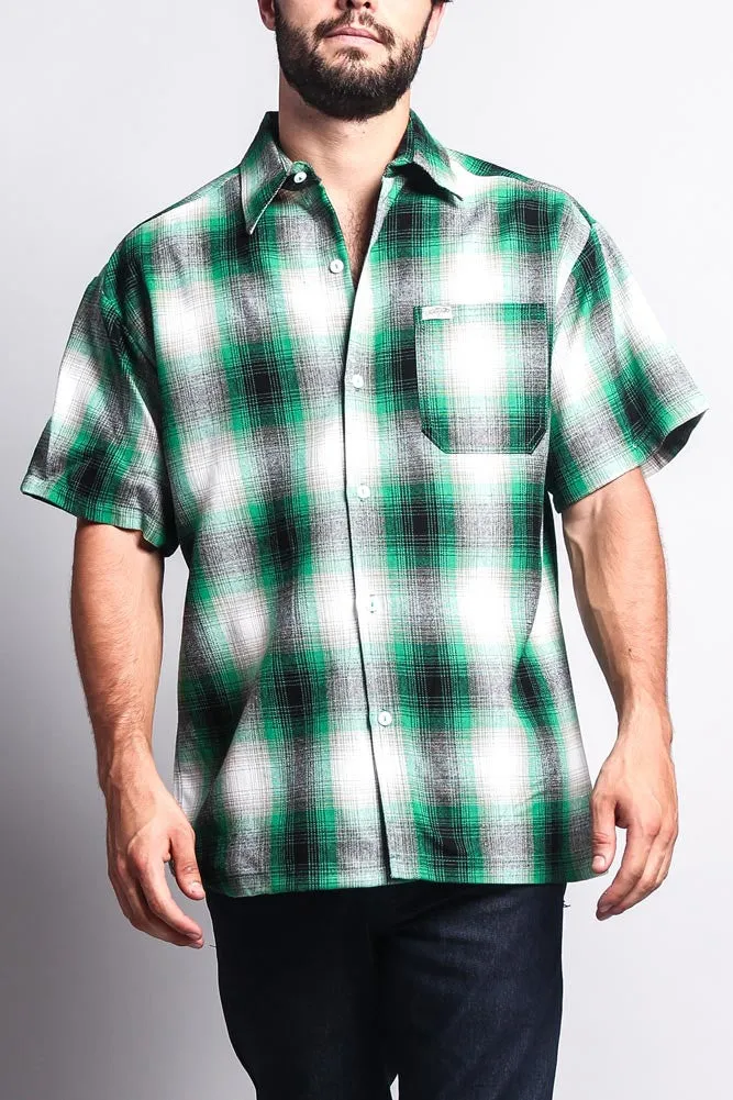 Western Casual Plaid Short Sleeve Button Up Shirt