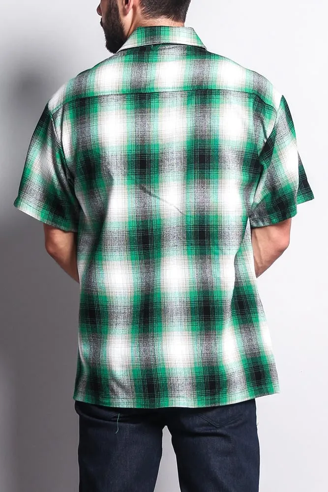 Western Casual Plaid Short Sleeve Button Up Shirt