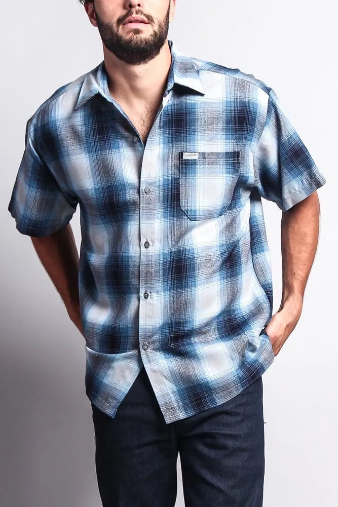 Western Casual Plaid Short Sleeve Button Up Shirt