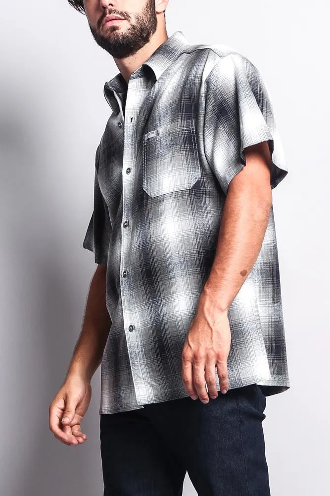 Western Casual Plaid Short Sleeve Button Up Shirt