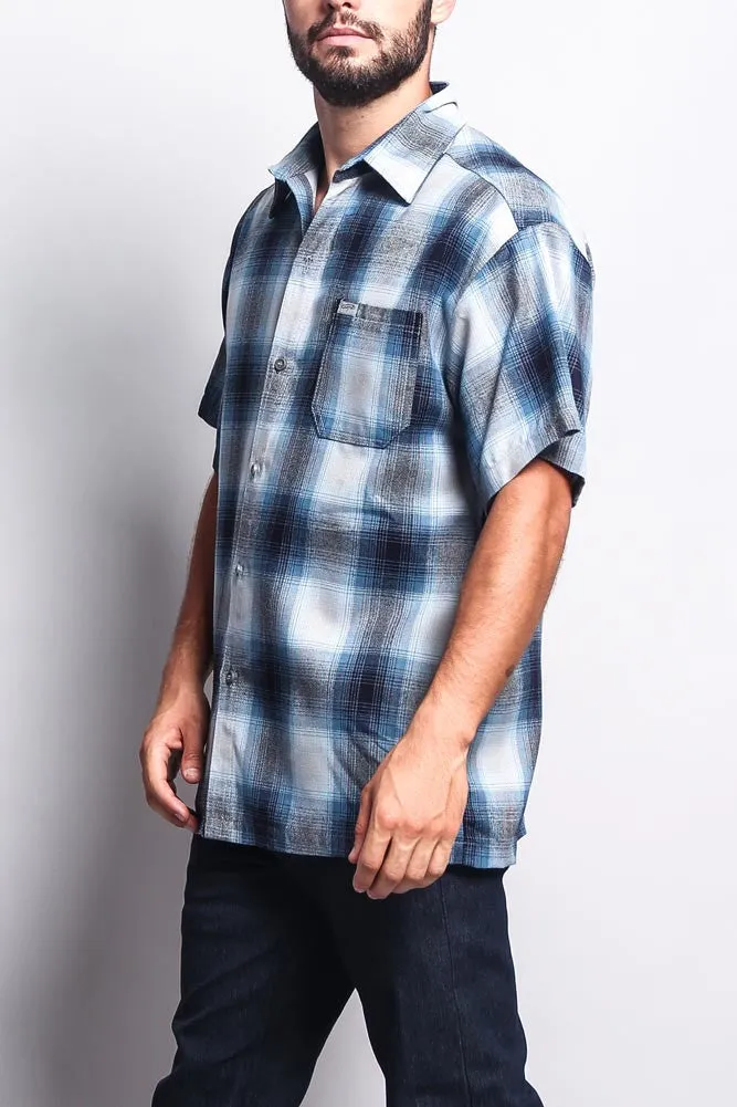 Western Casual Plaid Short Sleeve Button Up Shirt
