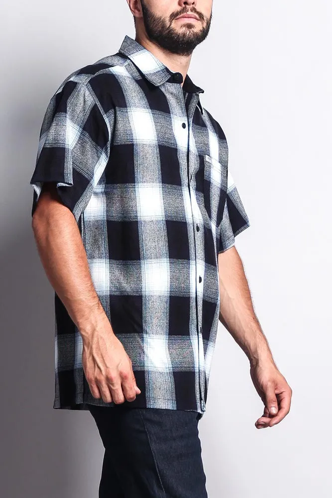 Western Casual Plaid Short Sleeve Button Up Shirt