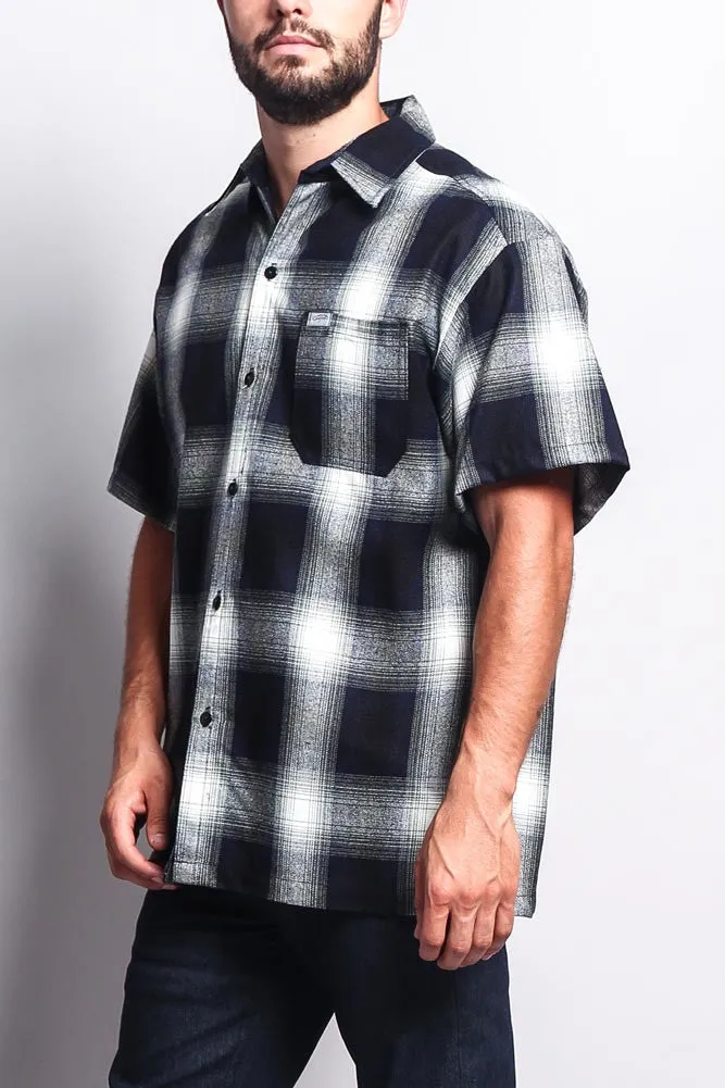 Western Casual Plaid Short Sleeve Button Up Shirt