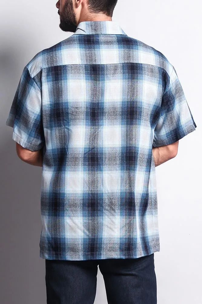 Western Casual Plaid Short Sleeve Button Up Shirt