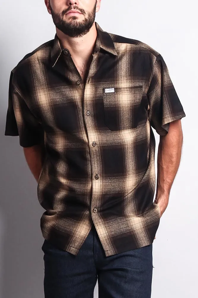Western Casual Plaid Short Sleeve Button Up Shirt