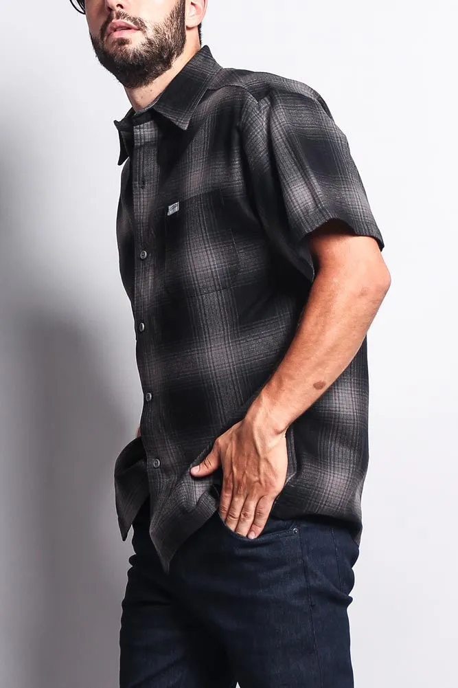 Western Casual Plaid Short Sleeve Button Up Shirt