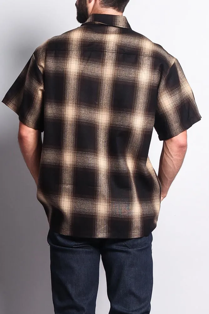 Western Casual Plaid Short Sleeve Button Up Shirt