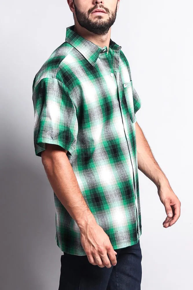 Western Casual Plaid Short Sleeve Button Up Shirt