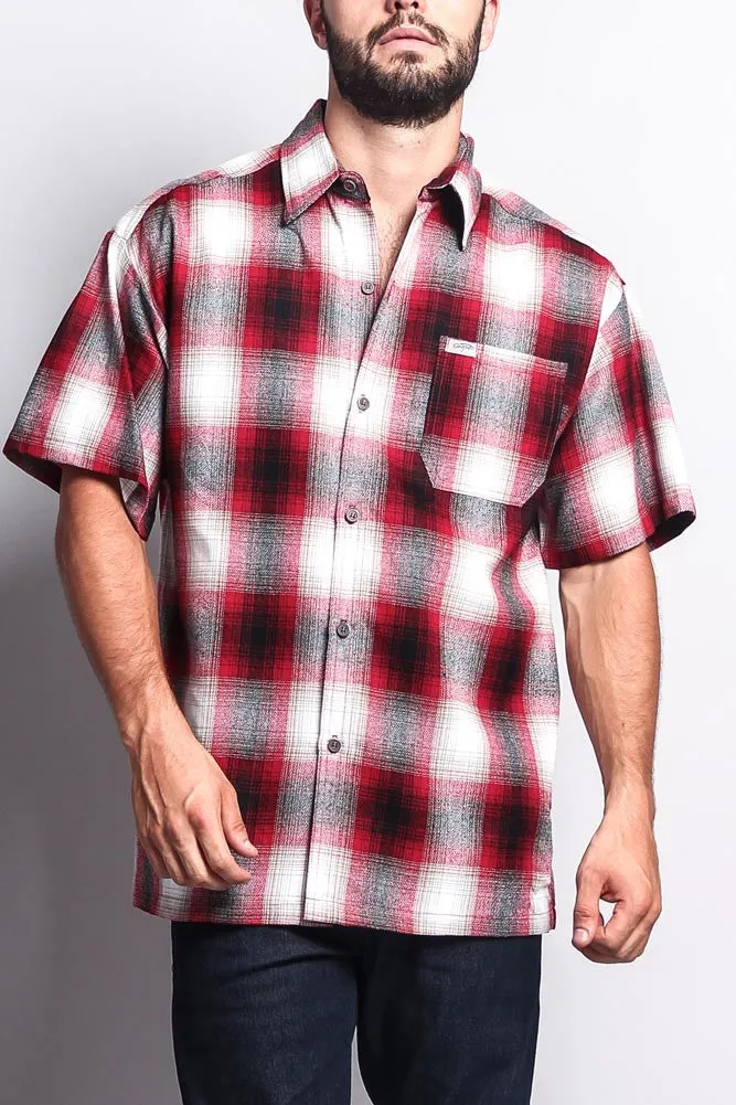 Western Casual Plaid Short Sleeve Button Up Shirt