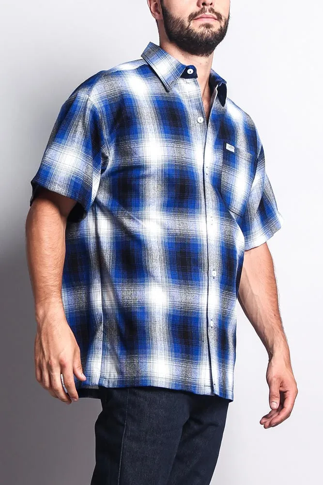 Western Casual Plaid Short Sleeve Button Up Shirt