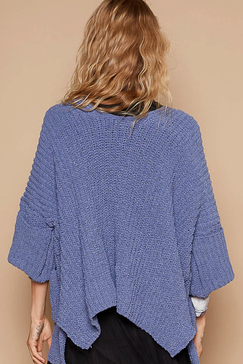 Wide Cuff Sleeve Chunky Knit Cardigan by POL