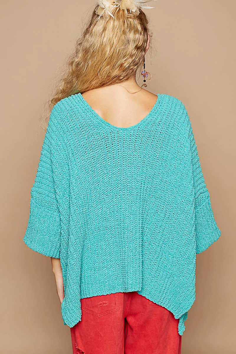 Wide Cuff Sleeve Chunky Knit Cardigan by POL