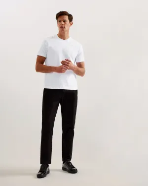 Classic White Wiskin SS Regular-Fit Branded T-Shirt