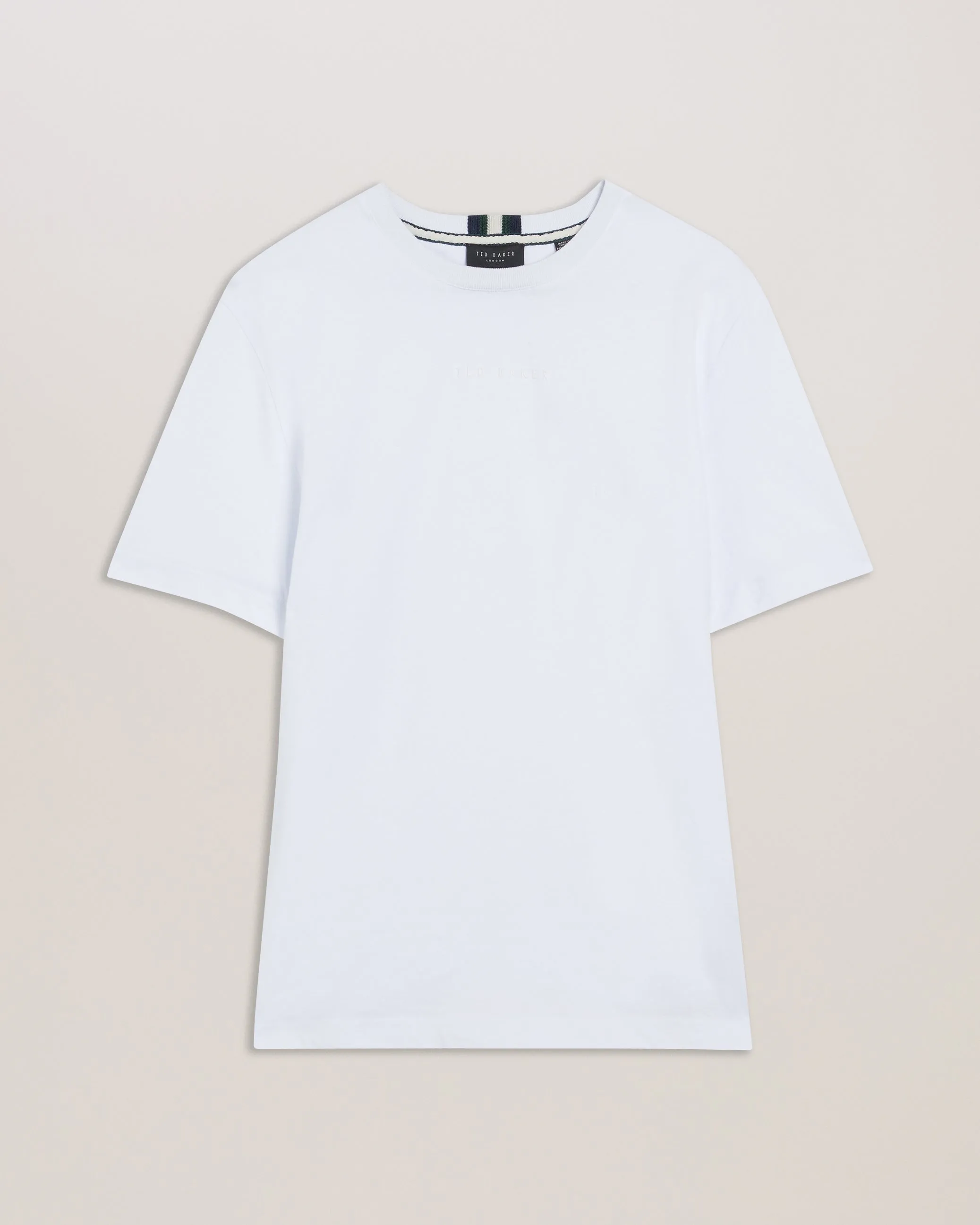 Classic White Wiskin SS Regular-Fit Branded T-Shirt