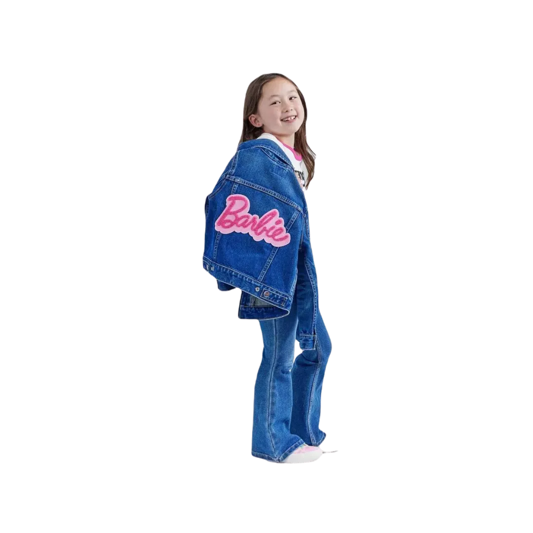 Wrangler Barbie Girl's  Blue Jean Zip Up Jacket
