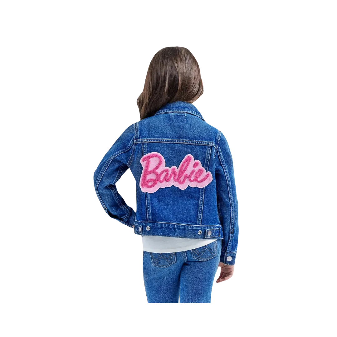 Wrangler Barbie Girl's  Blue Jean Zip Up Jacket