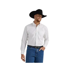 Wrangler Men's George Strait Print White Shirt