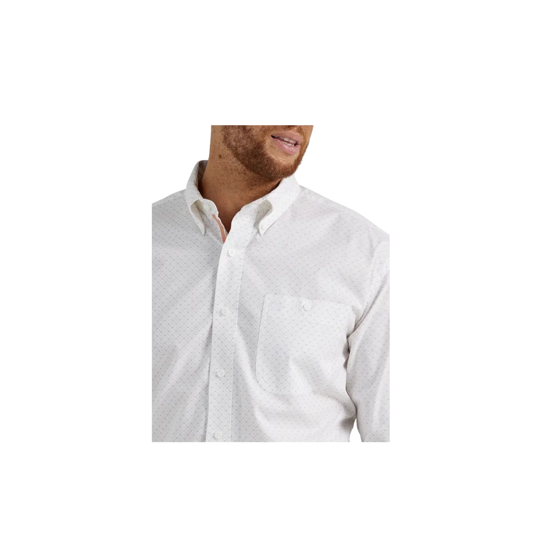 Wrangler Men's George Strait Print White Shirt